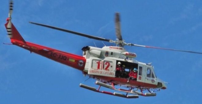 Rescatado en helicóptero un senderista con rotura de fémur en Vega de Liébana