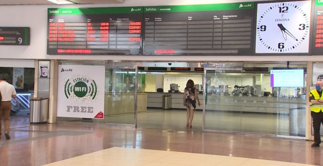 La Estación de Chamartín, durante el primer día tras la finalización de la alarma