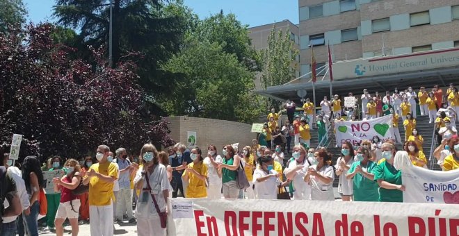 Protesta del servicio de limpieza del Gregorio Marañón