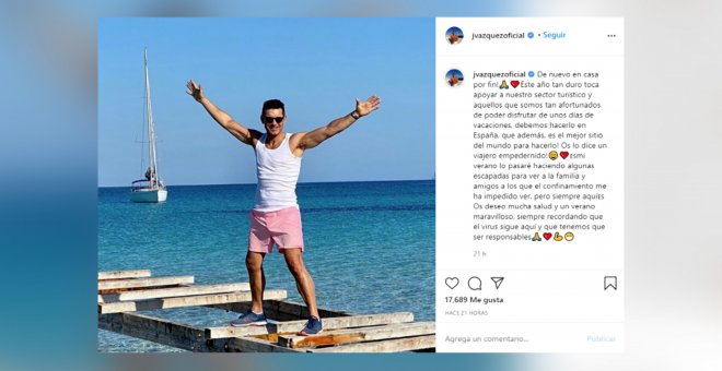 Jesús Vázquez presume de vacaciones en la playa