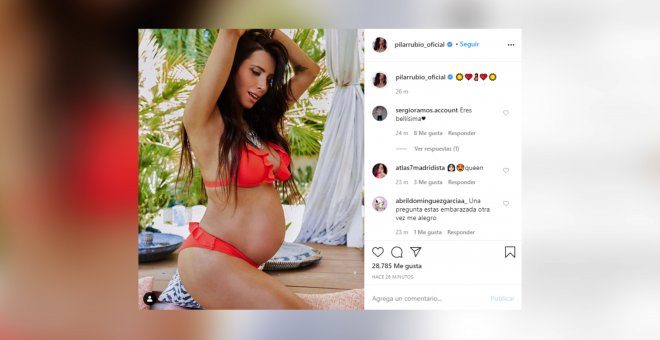 Pilar Rubio presume de embarazo en redes sociales