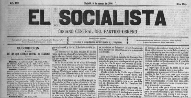 Los socialistas contra la "prensa burguesa" en 1906