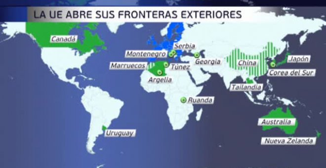 Europa abre hoy sus fronteras a 15 países