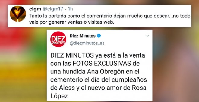 "No tenéis vergüenza": críticas a 'Diez Minutos' por anunciar "fotos exclusivas de una hundida Ana Obregón" tras la muerte de su hijo