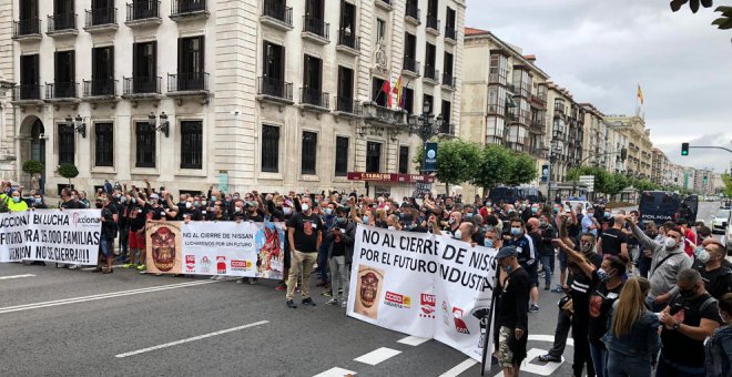 Continúan las protestas de los trabajadores de Nissan Barcelona en Santander