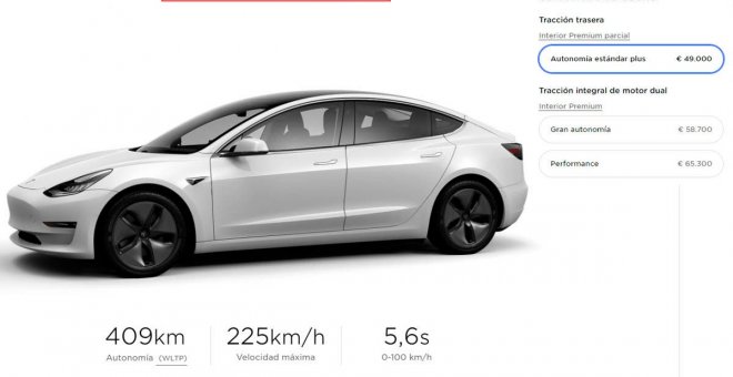 Ya se puede comprar en España el Tesla Model 3 por 42.290 euros (e incluso menos)