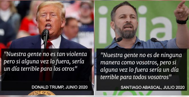 Santiago Abascal copia casi al pie de la letra un discurso amenazador de Donald Trump