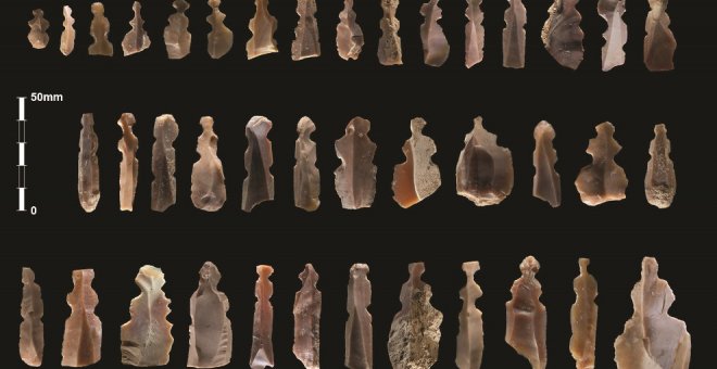 Hallado un tipo inédito de figuras humanas neolíticas hechas de sílex