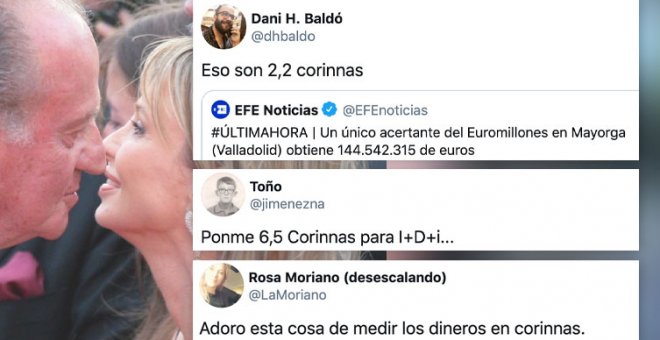 "Le han tocado 2,2 'corinnas' en el Euromillones": la 'corinna', como unidad de medida para grandes cantidades de dinero