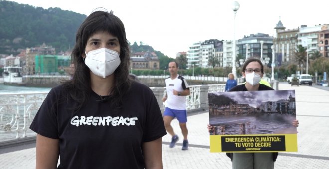 Greenpeace pide a la ciudadanía vasca que "piense en el planeta" a la hora de votar