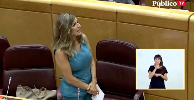 Yolanda Díaz aclara las cifras de los ERTE en el Senado