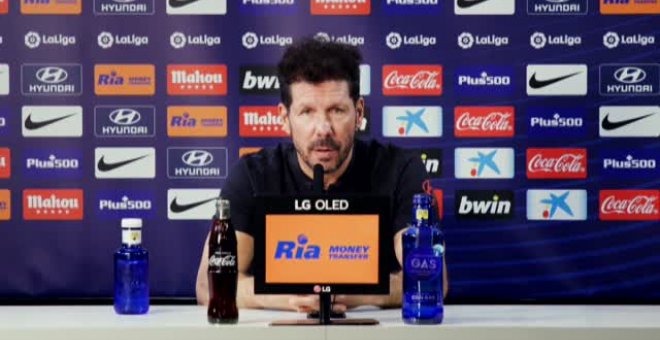 Simeone sobre Oblak: "Ojalá podamos seguir con su trabajo que es enorme para el Atlético de Madrid"