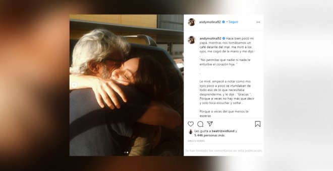 Andrea Molina declara su amor por su padre, Micky Molina