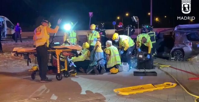 Herido grave un hombre tras chocar contra un muro en Madrid