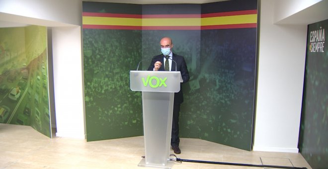 Rueda de prensa del portavoz de Vox, Jorge Buxadé