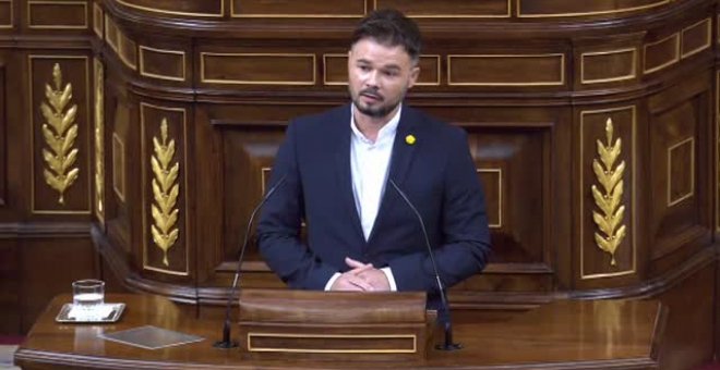 Rufián: "La derecha extrema ofrece una moción de censura que va contra Casado"