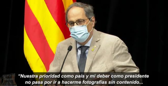 Torra: "Mi deber no pasa por ir a hacerme fotografías sin contenido"