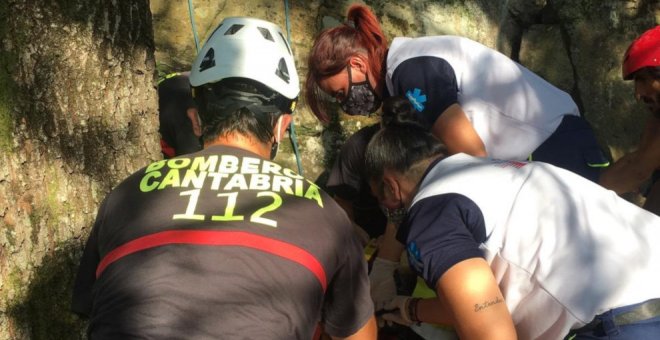Evacuado un escalador herido en Somahoz