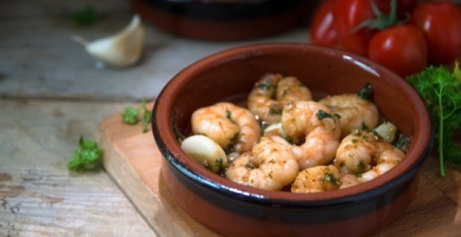 Pato confinado - Receta de gambas al ajillo