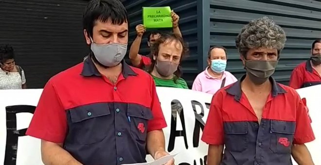 Trabajadores de USOA se concentran por la muerte de un compañero en accidente laboral