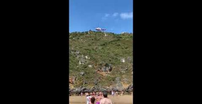 Rescatado en helicóptero un hombre tras lesionarse el pie en El Brusco, Santoña