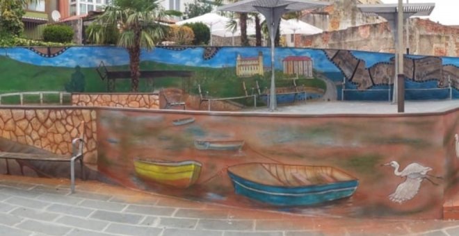 La plaza de Churruca ya luce nuevo mural