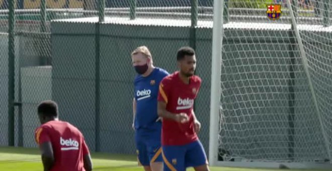 Tercer entrenamiento del FC Barcelona sin Messi, Vidal y Suárez