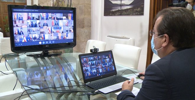 Vara en la videoconferencia de Sánchez con presidentes autonómicos
