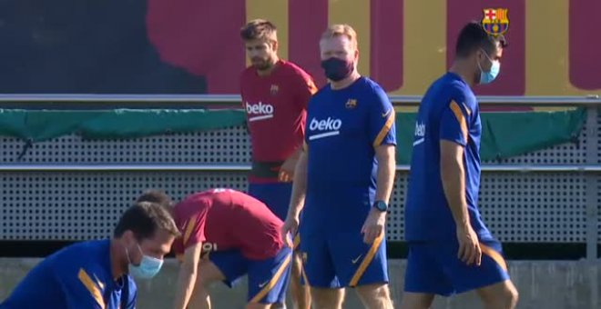 El Barça completa el último entrenamiento de la semana aún sin Messi