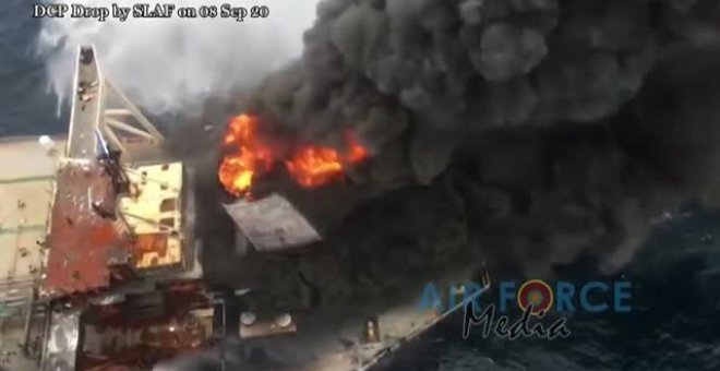 Nuevo incendio en el petrolero averiado junto a las costas de Sri Lanka