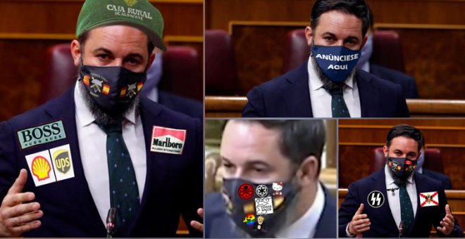 "La mascarilla de Abascal parece un Fórmula 1. Ya no le cabe más publi"