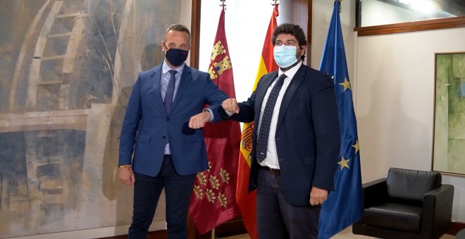 López Miras se reúne con el portavoz parlamentario Joaquín Segado
