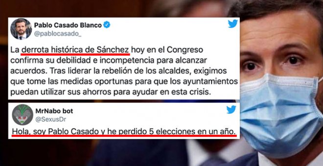 Casado habla de "derrota histórica" de Sánchez y las redes le recuerdan lo suyo: "Tío, si tú has perdido cinco elecciones en un año"