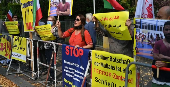 Manifestación en Alemania contra la ejecución del luchador Afkari