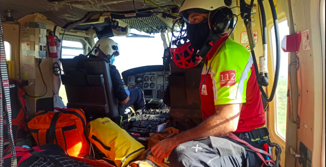 Evacuada en helicóptero una mujer de Avilés que se rompió el tobillo en Picos