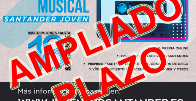 El plazo de inscripción del concurso musical 'Santander Joven' se amplía hasta el 10 de octubre