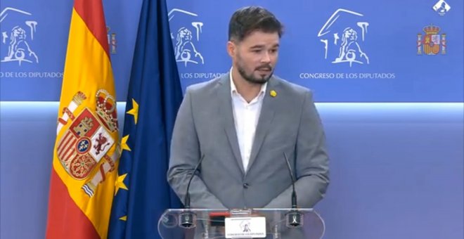 Rufián se reúne mañana por separado con Iglesias y Calvo