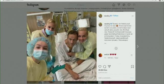 Primera foto del opositor ruso Navalny tras ser envenenado