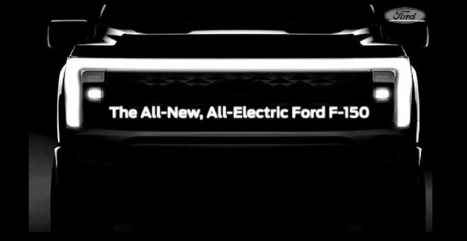 Así es el prominente frontal y la nueva firma lumínica de la Ford F-150 eléctrica