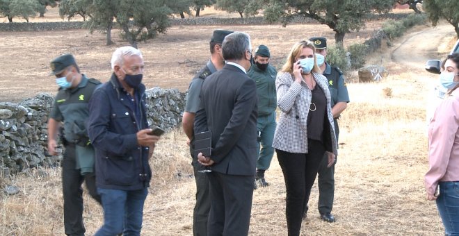 Delegada de Gobierno en Extremadura llega a la finca cerca de Monesterio