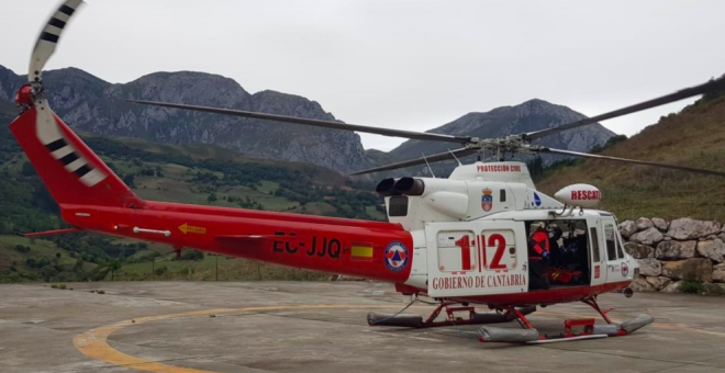 Herido un joven motorista de una prueba deportiva en Liébana, evacuado en helicóptero en su traslado a Valdecilla