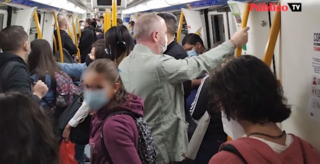 Madrid sufre restricciones de movilidad pero el metro sigue abarrotado