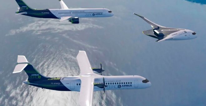 Airbus toma la senda del hidrógeno y presenta tres prototipos de aviones eléctricos