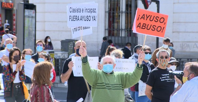 Acto de rechazo por las medias restrictivas puestas por Ayuso