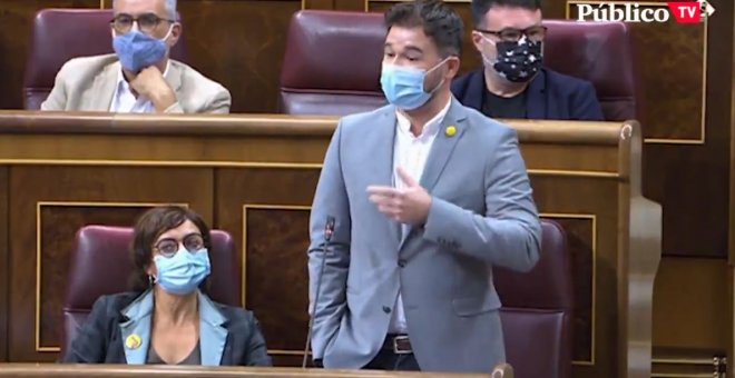 Gabriel Rufián: "Vox tiene 53 diputados, uno más en la Zarzuela"