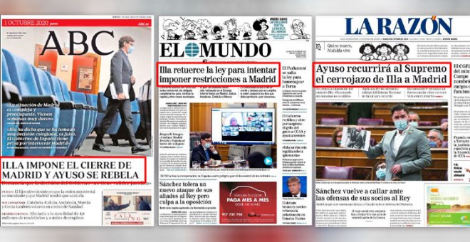 Cambia Ayuso por Torra e imagina las portadas de la prensa de hoy