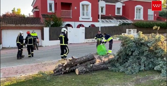 Bomberos gestionan 230 incidencias por la lluvia y el viento en Madrid