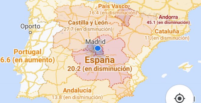 Google Maps muestra la incidencia de la COVID: así puedes comprobar cómo de afectada está la región donde vives