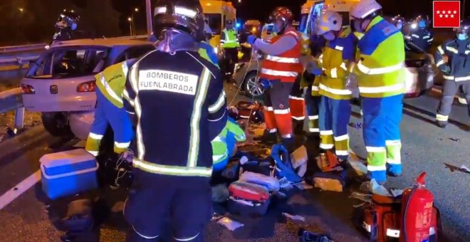 Dos jóvenes heridos en accidente de tráfico en Fuenlabrada (Madrid)