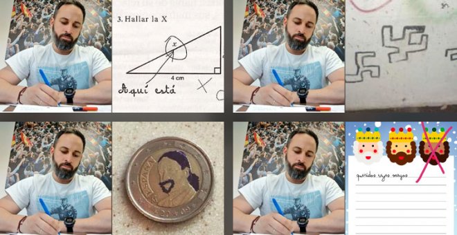 ¿Qué está escribiendo Abascal? La foto del líder de Vox que ha vuelto convertida en meme